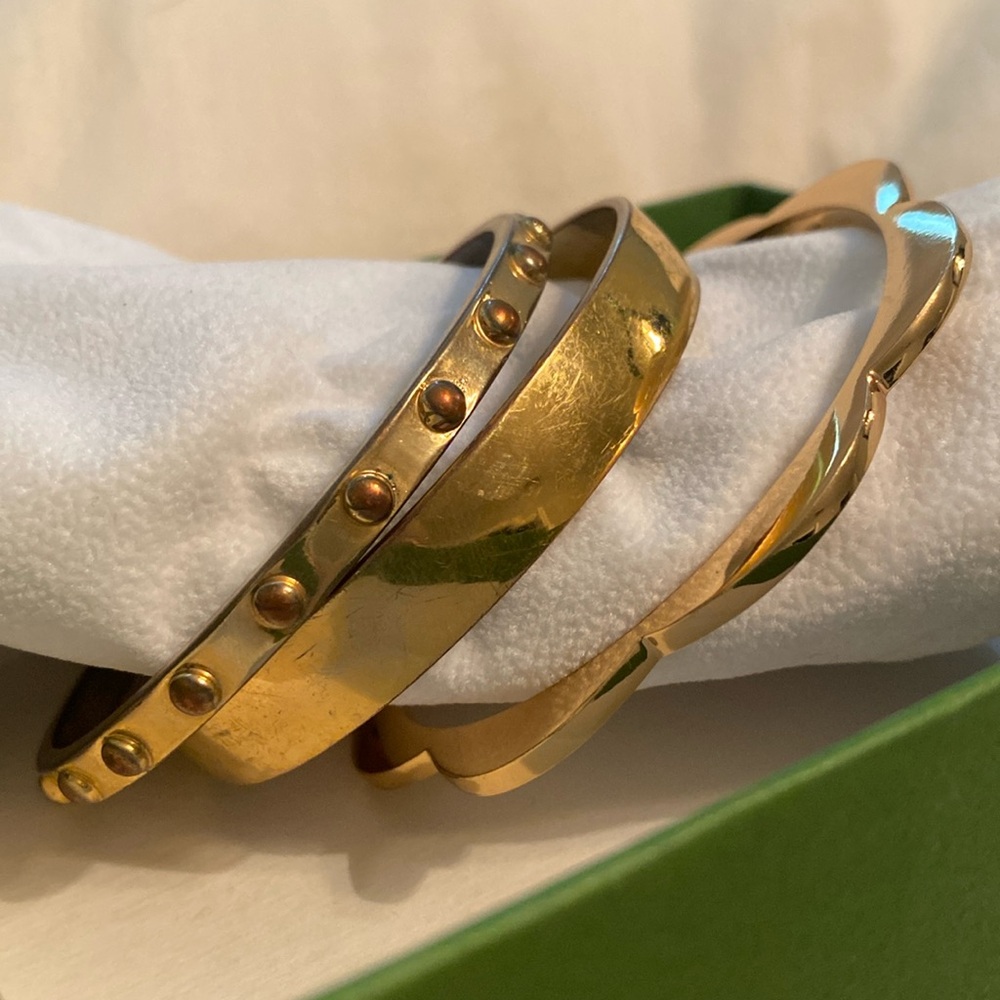 Set of 3 gold Kate spade bangles